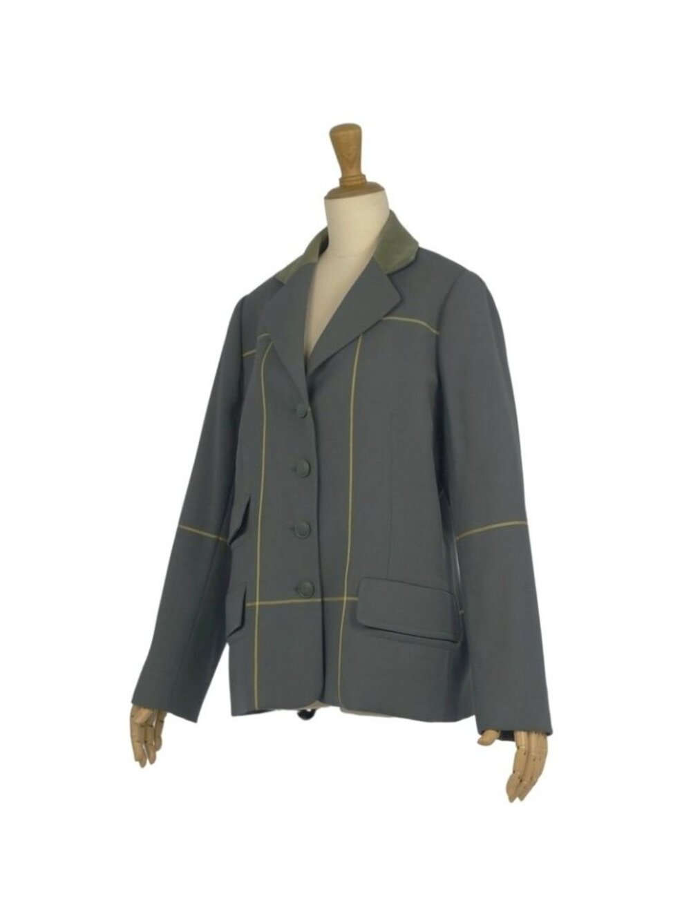 Hermes Jacket Tailored Collar Velour Vintage - Picture 8 of 12